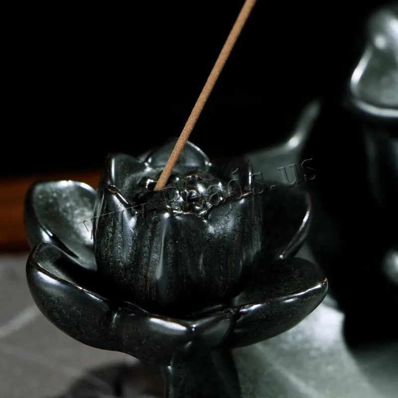 Creative Lotus Flower Waterfall Backflow Incense Burner Ceramic incense holder Fashion Decoration Use In Home Office Teahouse