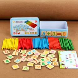Монтессори математические учебные пособия деревянные строительные блоки игрушки Дети Магнитный строительный блок Счетные палочки