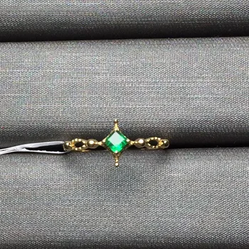 

Fine Jewelry 18K Yellow Gold 100% Natural Emerald Gemstone Gold Emeraude JewelleryRings for women Fine Ring