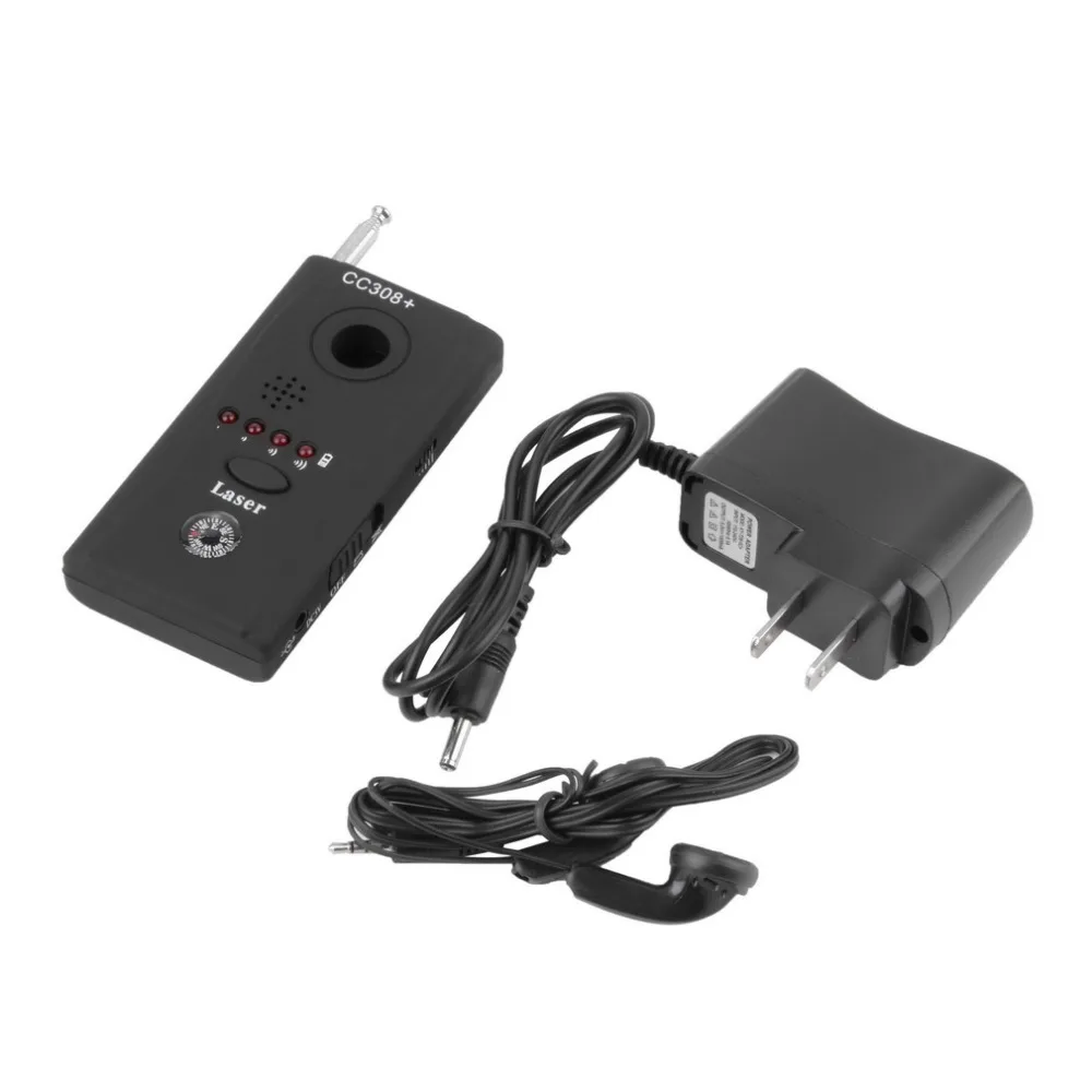 

Black ABS Full Range Wireless Cell Phone Signal Detector Anti-Spy Finder CC308 US Plug WiFi RF GSM Laser Device 93*48*17mm