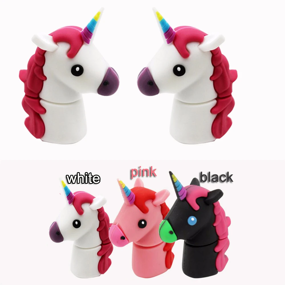 

PenDrive Cartoon White Unicorn Mini Usb Flash Drive Real Capacity Horse PenDrive 8G 16G 32G 64GB Flash Memory U Disk Memoria Usb