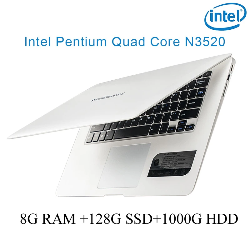 

white 8G RAM 128G SSD 1000G HDD Intel Pentium N3520 14" laptop notebook keyboard and OS language available for choose