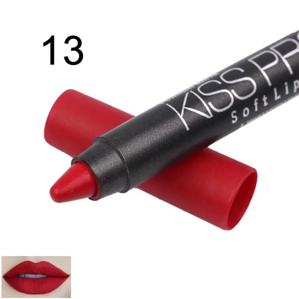 Matte Kissproof Lipstick Makeup Long Lasting Effect Powdery Matte Soft Lipsticks Cosmetic Tool - Color: Purple