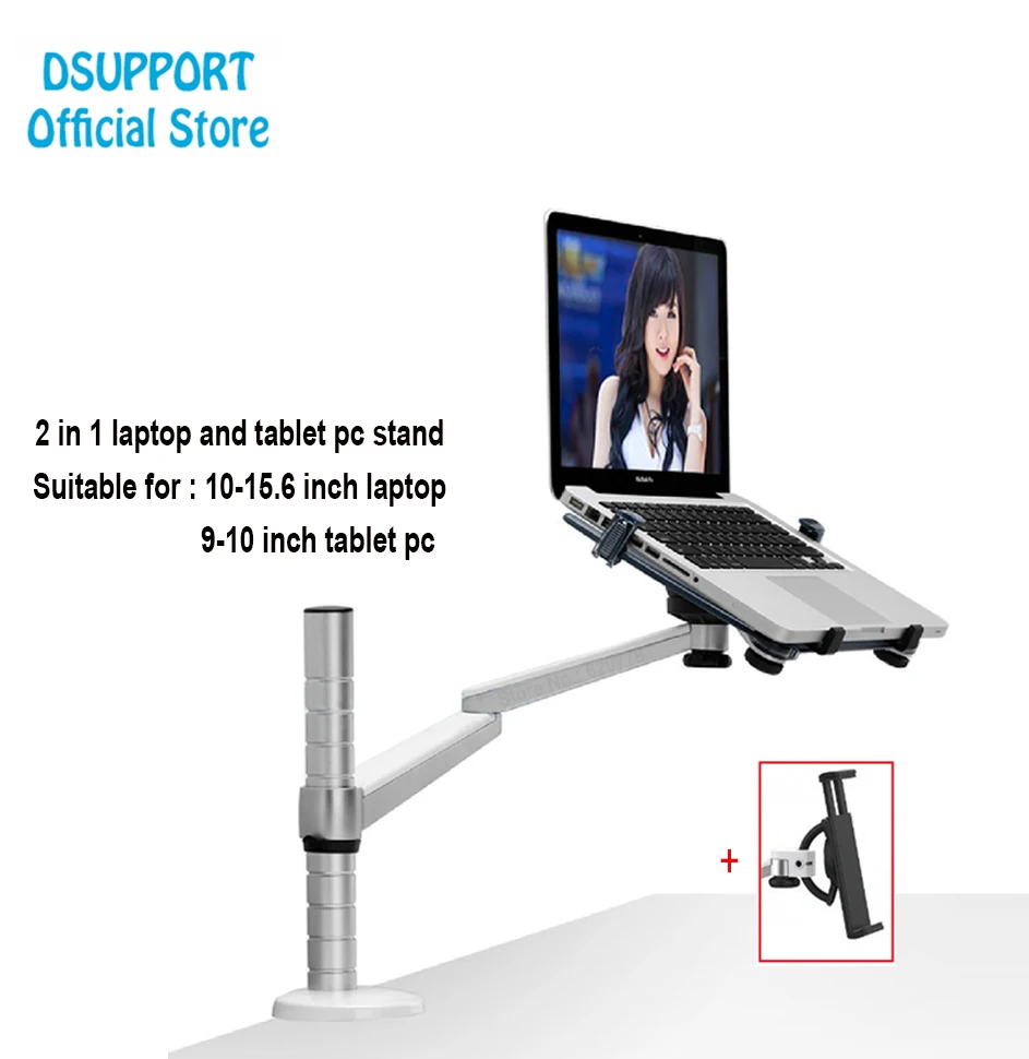 360 Rotation Aluminum Alloy 2 in 1 font b Tablet b font PC Holder Laptop Stand