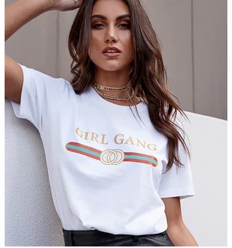 

Hillbilly New Harajuku Summer Girl Gang Print Short Sleeve O-neck T-shirts Women Plus Size XS-2XL Girl Gift Women's Tops Tshirts