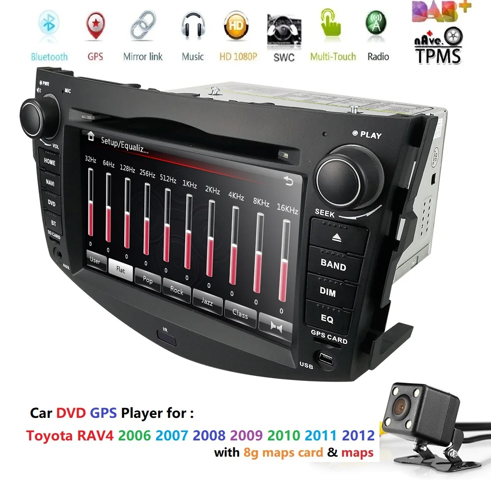 Автомобильный dvd плеер Hizpo для Toyota RAV4 Rav 4 2007 2008 2009 2010 2011 2 din 800*480 gps навигация