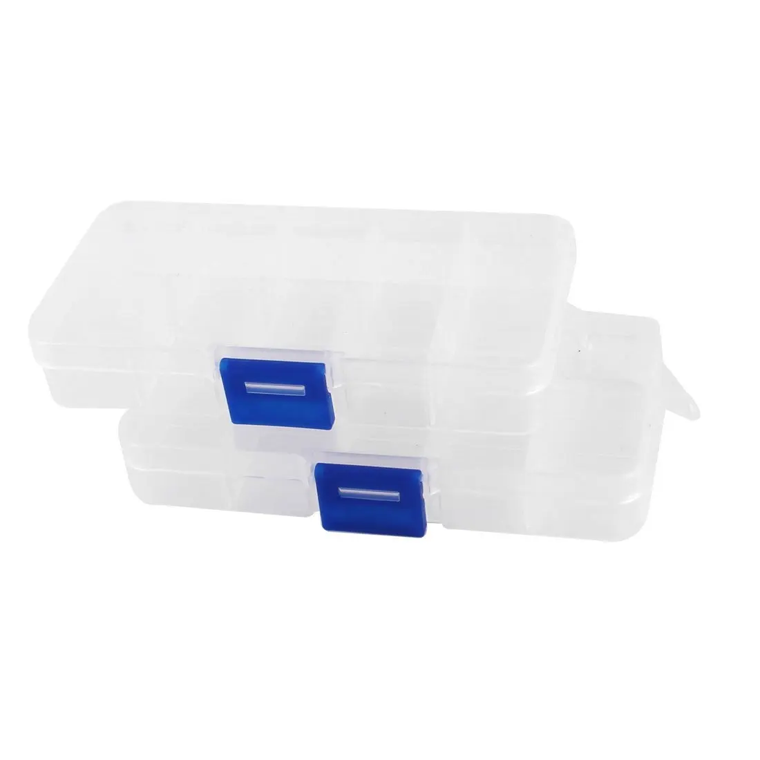 2pcs Plastic 10 Compartments Electronic Components Storage Box Casein