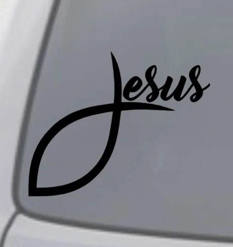 Автомобильный ноутбук мотоцикл наклейка s рыбка с надписью Jesus виниловая наклейка стикер окно христианский Бог символ крест 15 см