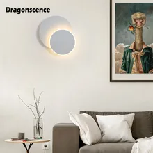 Dragonscence круглый деформируемый светодиодный настенный светильник для прихожей, коридора, ванной комнаты, прикроватный настенный светильник для макияжа 18 Вт, 24 Вт, мягкий светильник