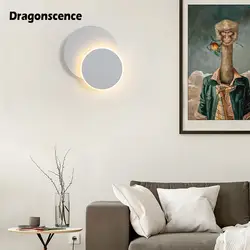 Dragonscence круглый деформируемый светодиодный настенный светильник вход ванная комната, коридор прикроватный настенный светильник макияж 18