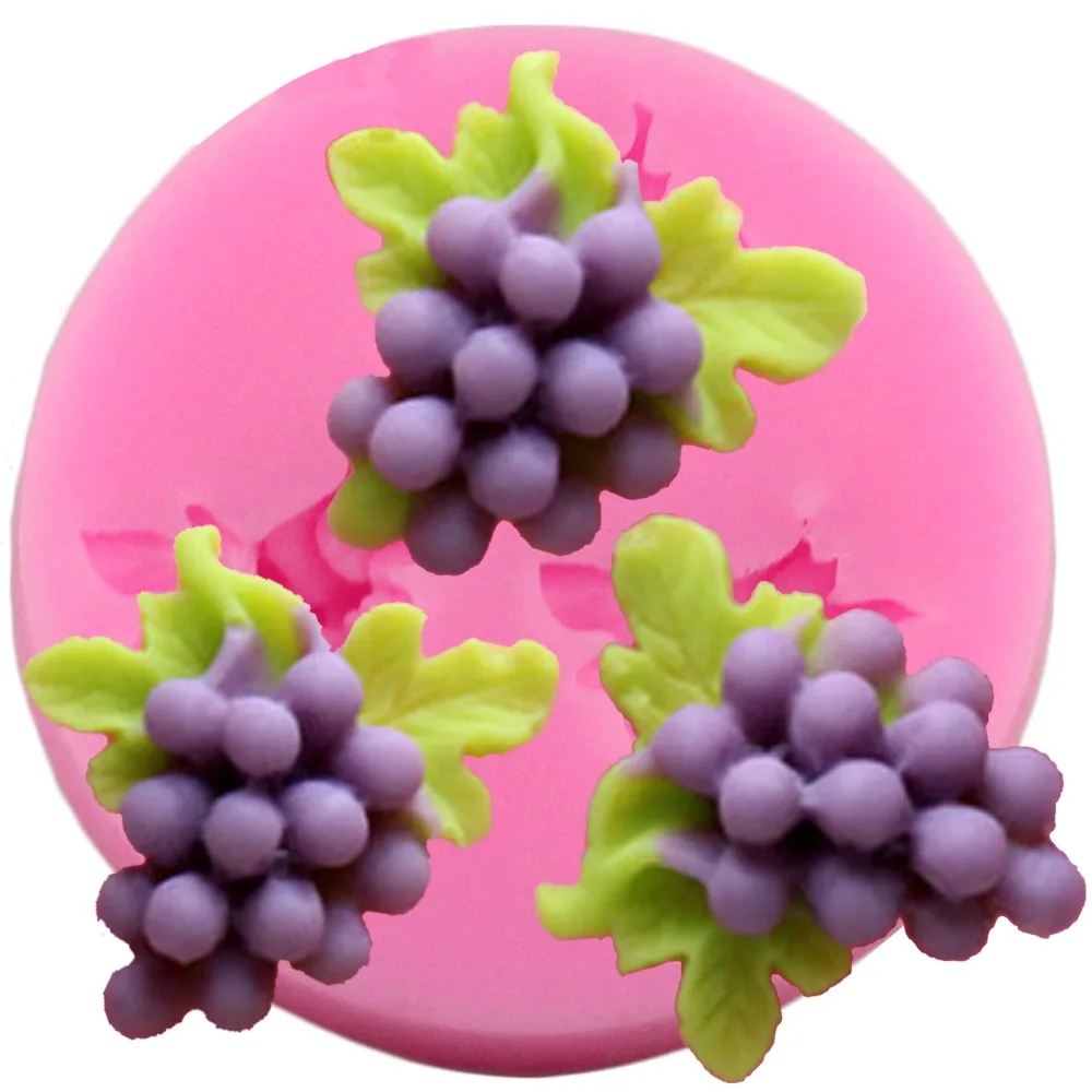

3 Hole Fruit Grapes Chocolate Party Cake Decorating Tools DIY Baking Fondant Silicone Mold Chocolate Sugar