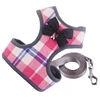 Plaid Dog Harness and Leash Set Pet Cat Vest Harness With Bowknot Mesh Padded For Small Puppy Dogs Chihuahua Yorkies Pug 10A 2