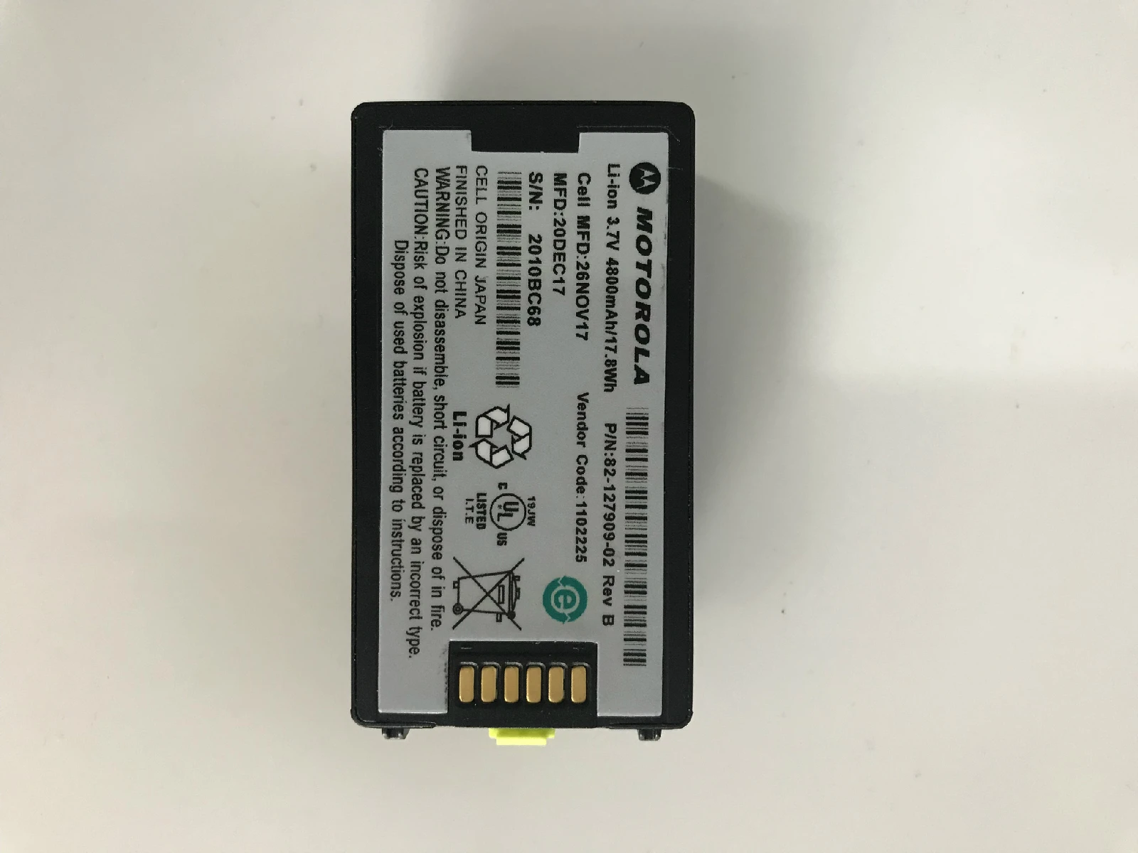 

Battery Pack For Motorola Zebra Symbol MC3000 MC3100 4800mAh P/N:82-127909-02 Rev B