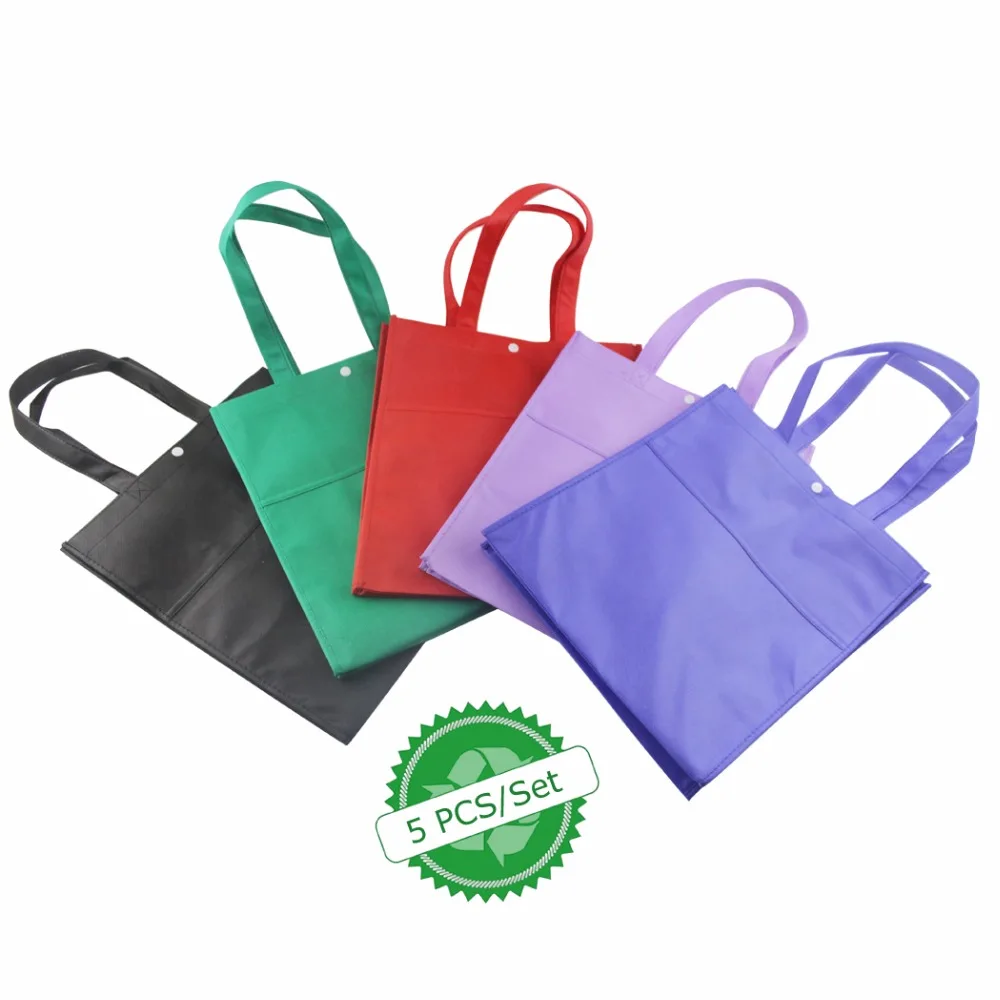 5pcs/lot Bag Wholesale Eco Shopping Bag Reusable Cloth Fabric Grocery Packing Recyclable Hight Design Healthy Tote Handbag 5pcs/lot Bag Wholesale Eco Shopping Bag Reusable Cloth Fabric Grocery Packing Recyclable Hight Design Healthy Tote Handbag
