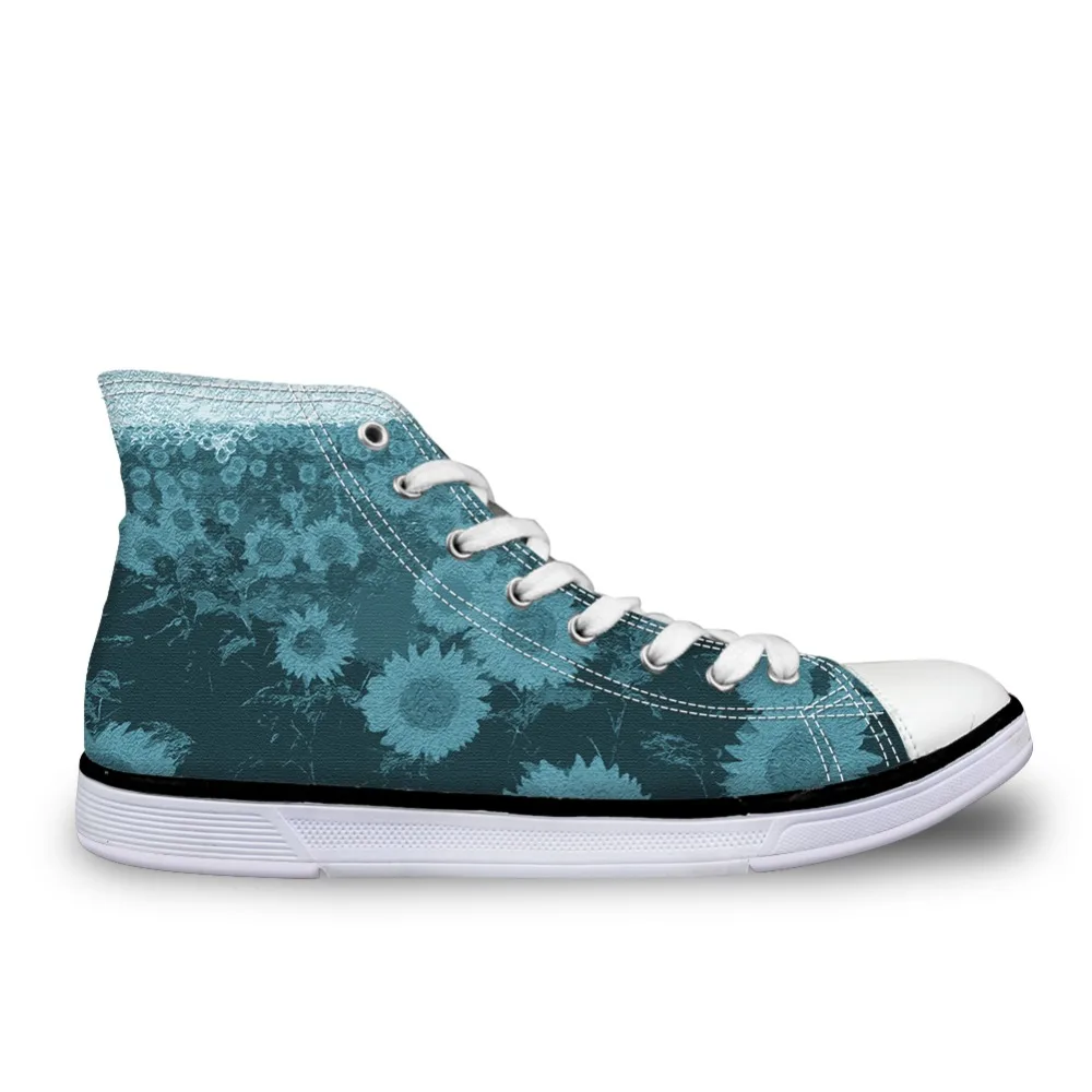 Vulcanity Classique akcustomized Up Plein Air De Chaussures En Femmes cc1169ak Floral Tournesol Haute Sneaker Cc1165ak Lace Impression Lumière Caoutchouc Noisydesings Toile Filles cc1166ak BOAqPIn