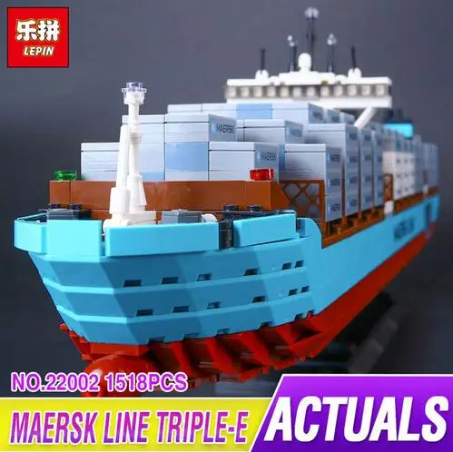 

Lepin 22002 1518Pcs Technic Series The Maersk Cargo Container Ship Set Educational Building Blocks Bricks Model Toys Gift 10241