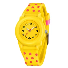 Карамельный цвет резинкой аналоговые часы Повседневное мультфильм детей Кварцевые наручные часы