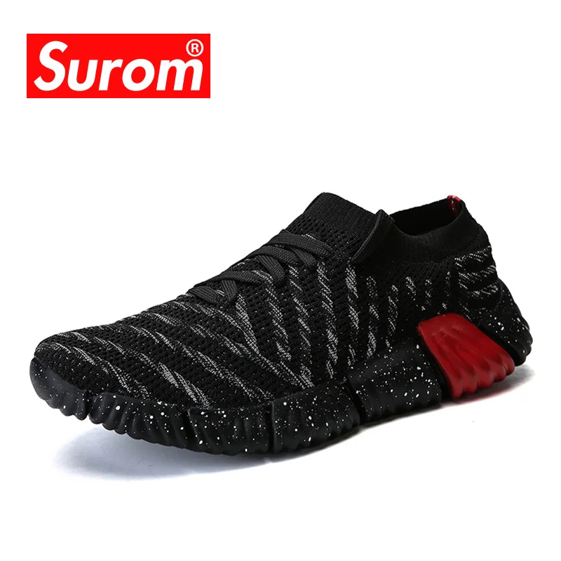 Online SUROM transpirable hombres zapatillas de deporte Hombre Zapatos para adultos de alta calidad cómodo antideslizante suave de los zapatos de los hombres de verano de 2018 nuevo