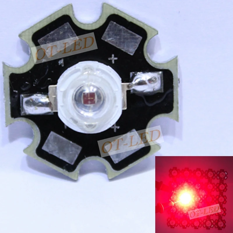 

Freeshipping! Hot sale10PCS 3W Deep Red High Power 660NM Plant Grow LED Light for Cabinet/Tank/Aquarium