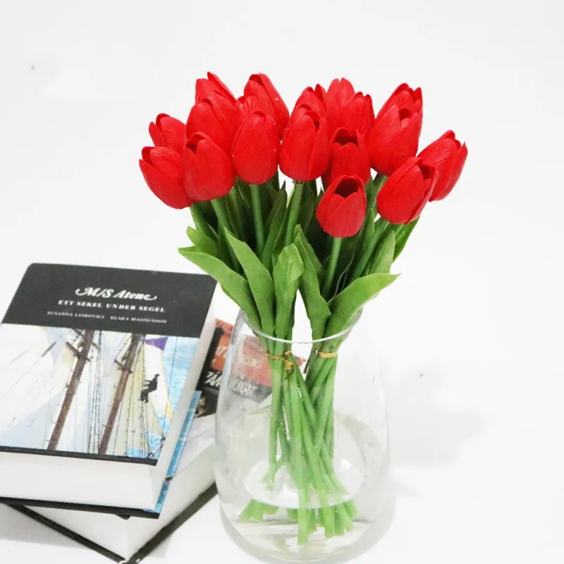

10pcs/set Artificial tulip flowers Artificial decoration fake flower trumpet for home or wedding decor