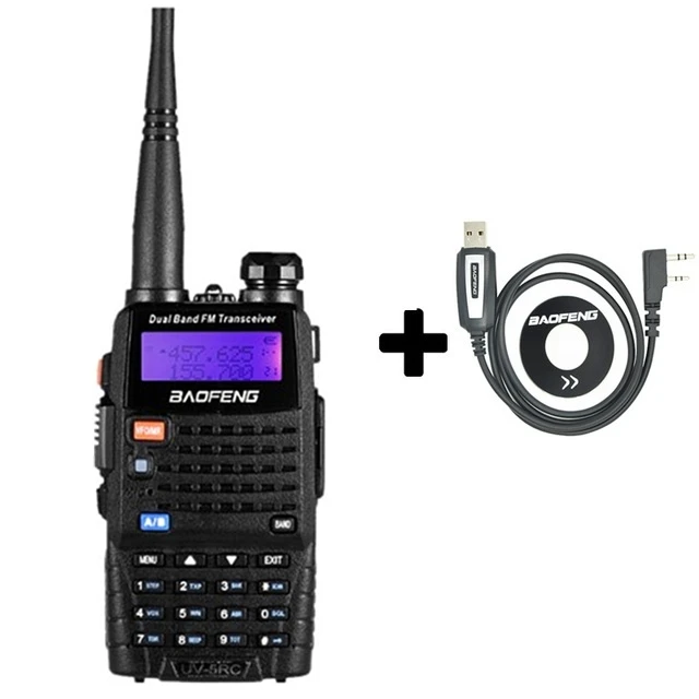 BaoFeng UV-5RC обновленная версия портативная рация UHF VHF Двухдиапазонная двухсторонняя рация 5r портативная Walky Talky Ham CB радиоприемник - Цвет: Add a program cable