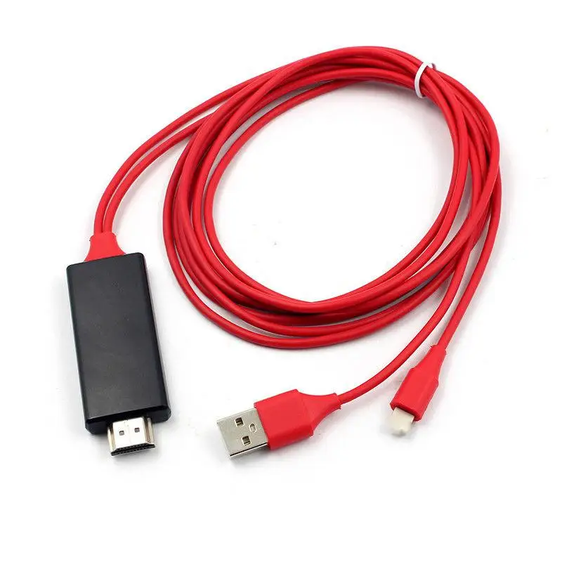 1080P видео адаптер телефон к телевизору HDMI HD tv AV USB кабель 6 футов 8 Pin для iPhone XS MAX XR X 7