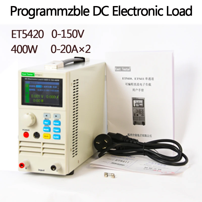 

ET5420DC Electronic Load Professional Programmable Battery Tester 400W 15V20A 2Times Battery Capacity Tester Dual Channel RS485