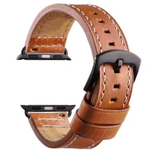 Ремешок для часов Apple Watch из натуральной кожи 38 мм 42 мм Серия 1 2 3 4 цветной браслет Iwatch ремешок для часов 4 цвета