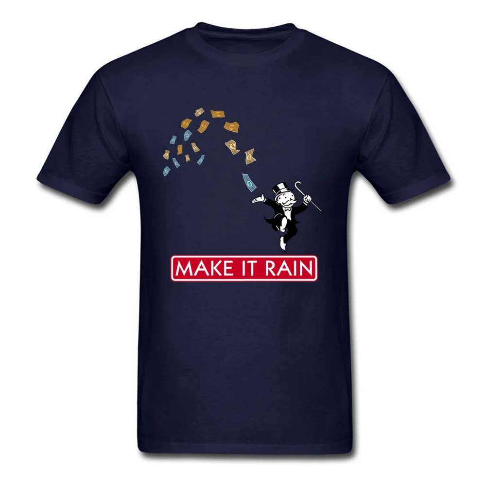 Printing T-shirts Brand O Neck Make it Rain Monopoly 19544 Pure Cotton Student Tops T Shirt Casual Short Sleeve Tops Tees Make it Rain Monopoly 19544 navy