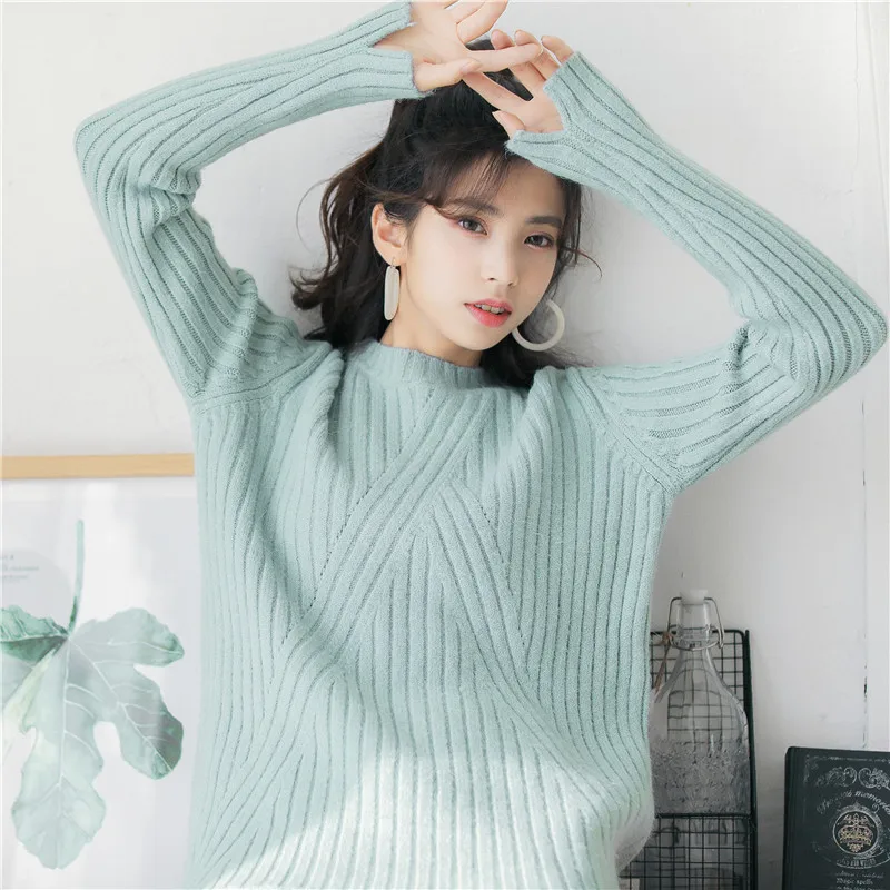 

Lady Winter Rabbit Sweater Thick Clothing Knitted Women's Sweaters Japan Harajuku Female Korean Kawaii Retro Pullover For Women