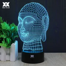 Лампа Будды буддизм 3D светодиодный свет USB цвет ночник украшение инновации Рождественский подарок для удачного украшения настольная лампа
