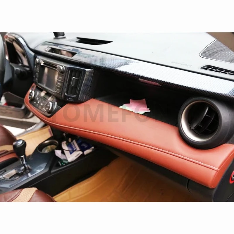 TOMEFON 17 шт. для Toyota RAV4 RAV 4 ABS углеродное волокно краска Передняя приборная панель вентиляционная панель внутренняя дверь аксессуары для интерьера