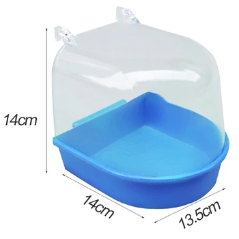 1Pc Plastic Bird Water Bath Box Bathtub Parrot For Parakeet Lovebird Finch Pet Cage Hanging Bowl Parakeet Birdbath 1