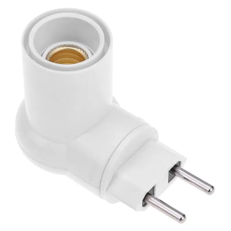Motion Sensor EU Plug to E27 PBT LED Bulb Adapter Socket Induction
