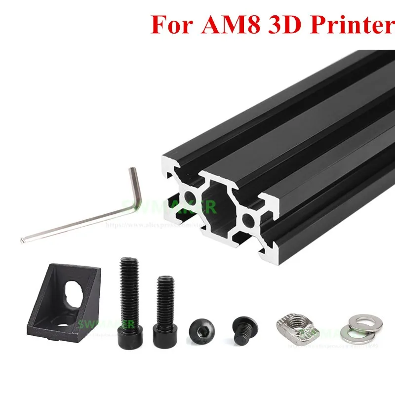 1 set AM8 3D Printer Aluminum Metal Extrusion Profile Frame with Nuts Screw Bracket Corner for Anet A8 printer parts |