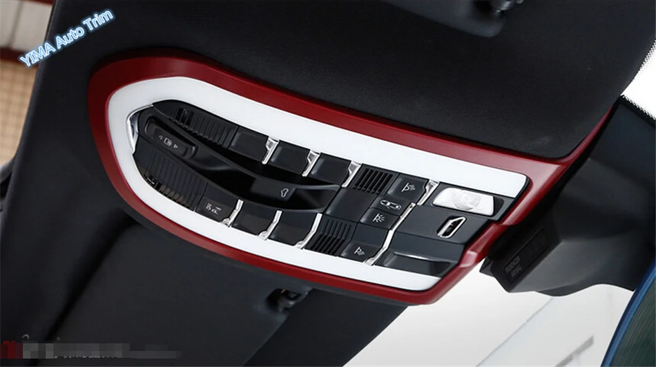 

Car Styling Colorfully ! Front Roof Reading Light Lamp Decoration Cover Trim 1 Piece Fit For Porsche Cayenne 2015 2016 2017