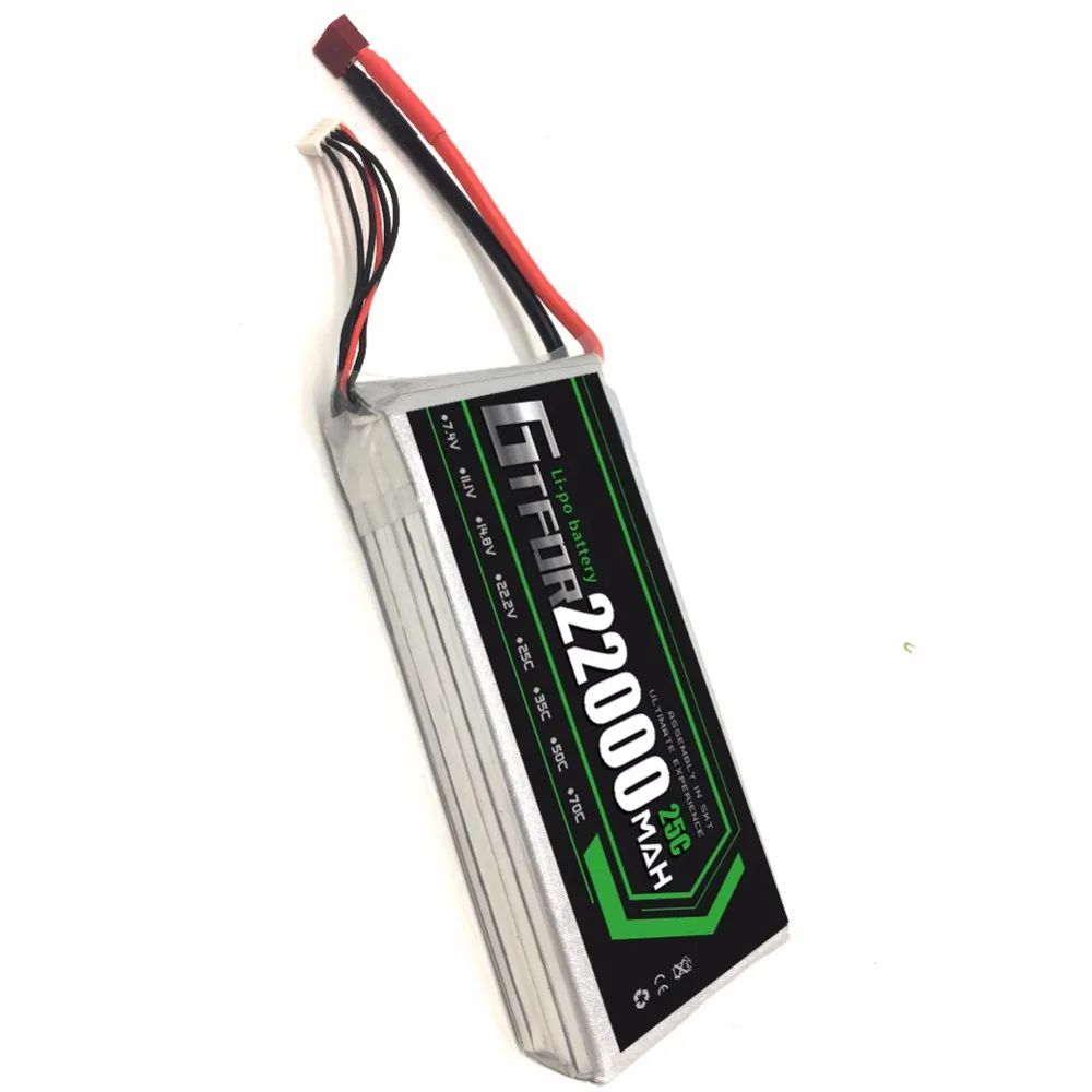 GTFDR Power Lipo Battery 14 8 V 22000mAh 4s 25C EC5 Plug Batteries для квадрокоптера UAV дроны Радиоуправляемый