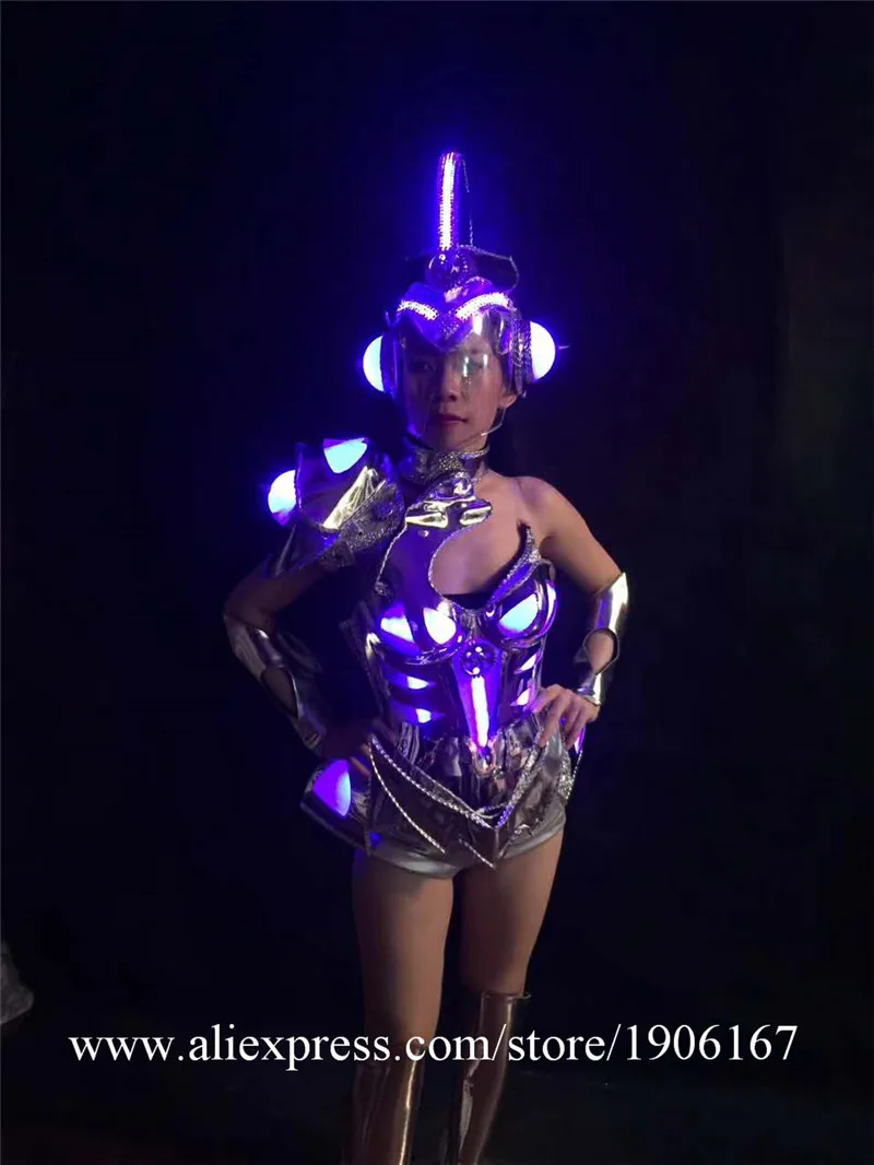 Sexy singer luminous wears clothes cosplay disco stage car models performance led costume ballroom dance dresses party dj5