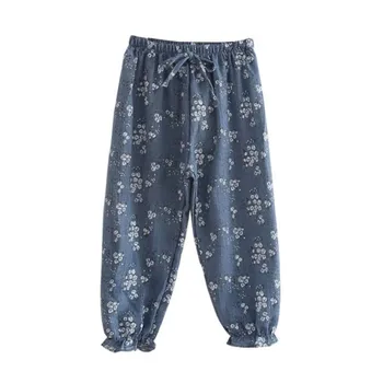 

Kids Clothes Pants For Girl Newly Floral Loose Full Pant For Children Girls Elastic Trousers