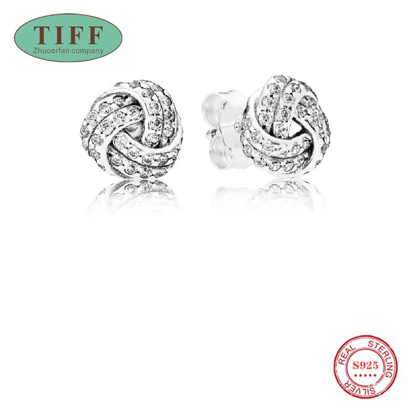 

TIF PAN Thai Silver Stud Earrings Charming Original Jewelry Luxury Fashion Women's Gifts Earrings For Women