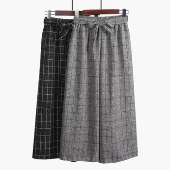 

2020 Autumn New Fashion Ankle-length Wide Leg Pants Women Elegant Trousers Linen Pants Baggy Women Pants Free Shipping Summer