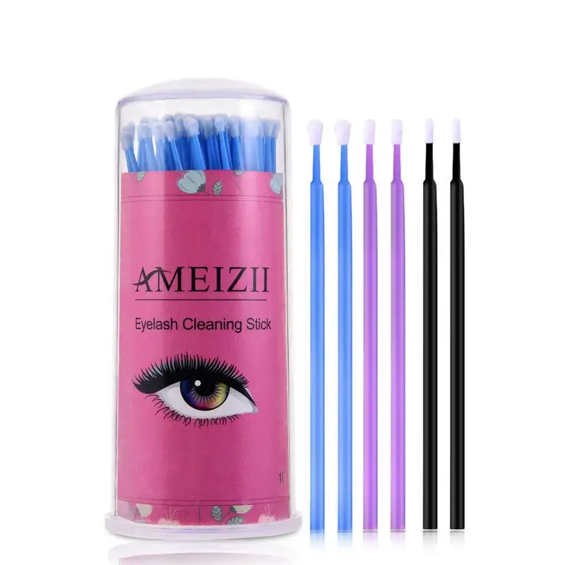 

100PCS Disposable Makeup Brushes Cotton Swab Individual False Eyelashes Eye Lashes Cleaning Soft Swab Sticks Makeup Tools