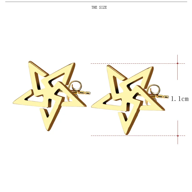 DOTIFI серьги-гвоздики из нержавеющей стали для женщин и мужчин, Симпатичные пентаграммы золотистого и серебристого цвета, ювелирные изделия для влюбленных на помолвку