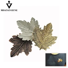 Fashion Jewelry Brooch leaf Lapel Pin Women Brooches Vintage Leaf Collar Brooches For Women chic emboss figure leaf brooch for women