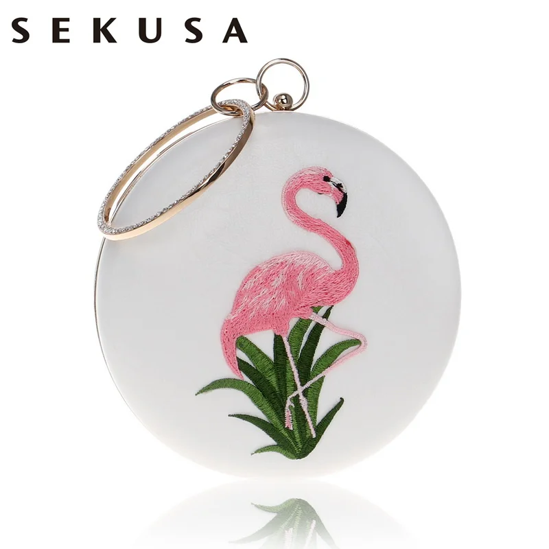 Модная женская вечерняя сумка SEKUSA из искусственной кожи металлический маленький