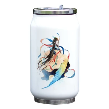 

Coke Cola Vacuum Cup with Straw 330ml Children Vacuum Bottle with Cool Fairy Printing Stainless Steel Thermos Insulated Cup