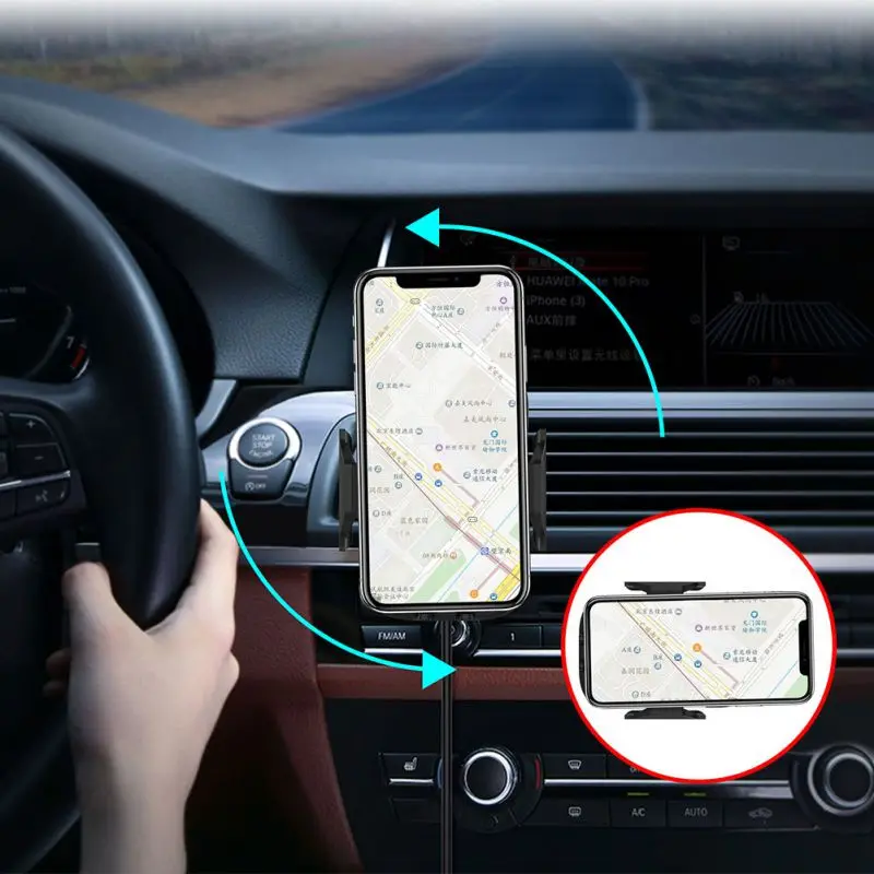Qi Беспроводное Автомобильное зарядное устройство для Iphone Xs Max samsung S10 умная Инфракрасная Беспроводная зарядка Быстрый автомобильный держатель телефона