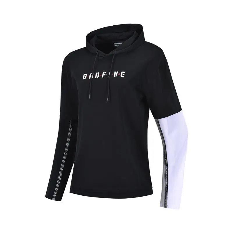 Li-Ning унисекс BAF пять баскетбольный свитер свободный крой хлопок Удобная подкладка хит-цвет Фитнес Спортивная Толстовка AWDP072 CJFM19 - Цвет: AWDP072-2H