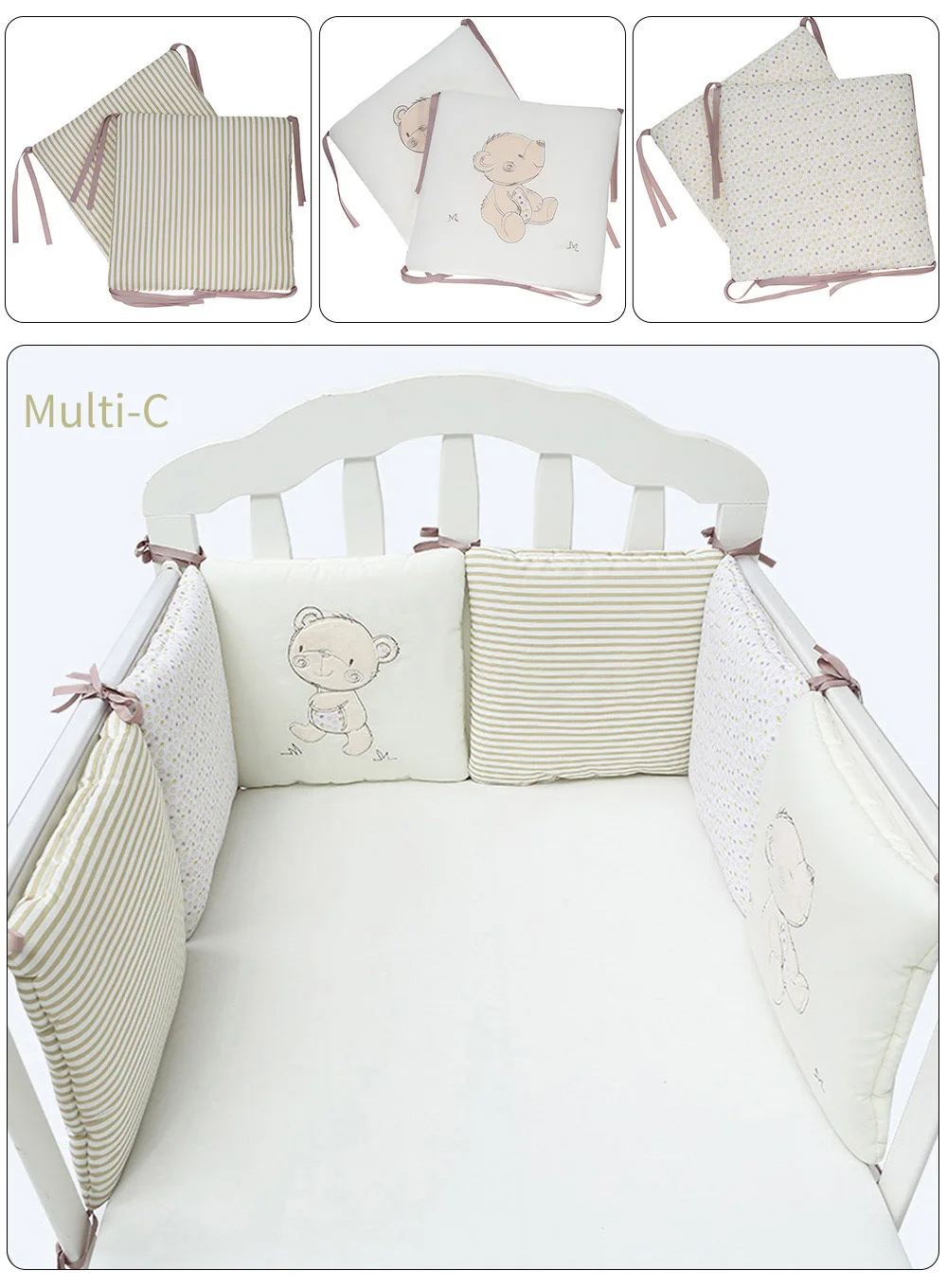 Baby Bed Bumper Comfortable Cartoon Printing Bumpers Bed C (8)
