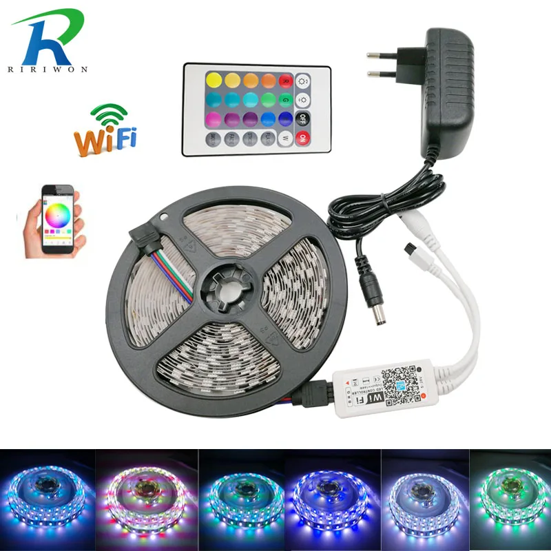 SMD 5050 5 м 10 RGBW RGBWW RGB Светодиодная лента освещения Диодная Wifi контроллер DC 12 В